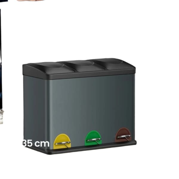 Rootz Garbage Separation System - Waste Bin - Kitchen Bin - 45L kapacitet - 60,5 x 40,5 x 48,5 cm - Stål- och plastkonstruktion