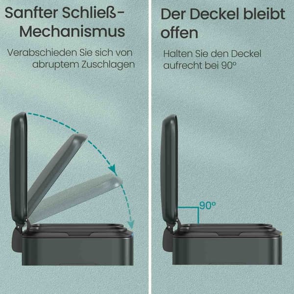 Rootz Dashcan 2x20L affaldsseparationssystem - affaldsspids - metalaffaldsskop - dobbeltrum - 44,4 cm x 40,8 cm x 60,2 cm