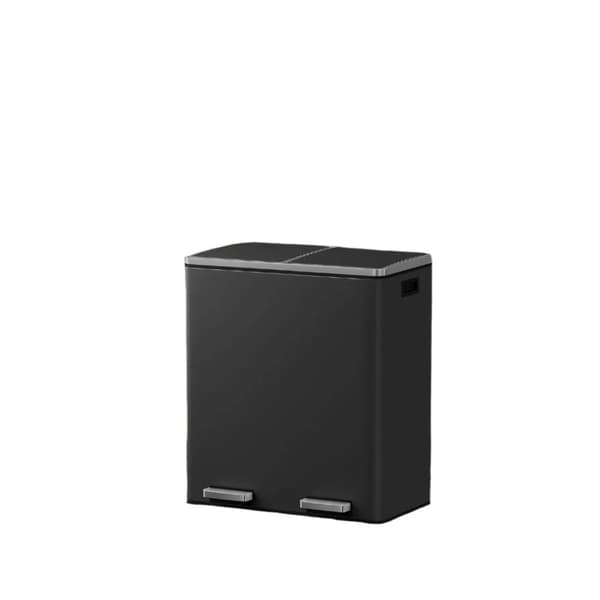 Rootz Dual Compartment Dash Can - Återvinningsfack - Avfallsseparator - 60L Kapacitet - Stålmaterial - 59 cm x 36,5 cm x 65,2 cm