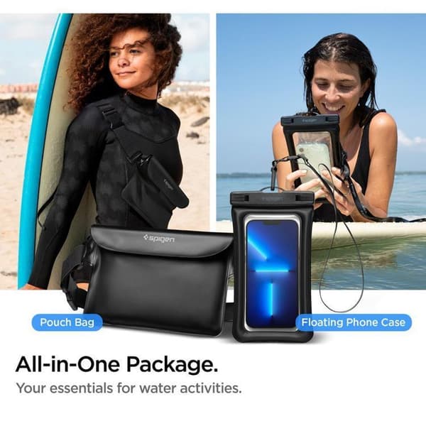 Spigen Universal Vattentät Mobilväska och Midjeväska A621 - Svart