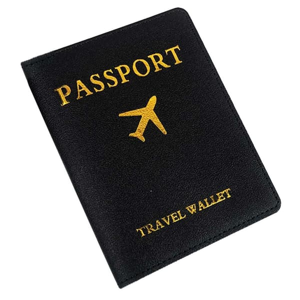 Passfodral Passhållare Konstläder Svart