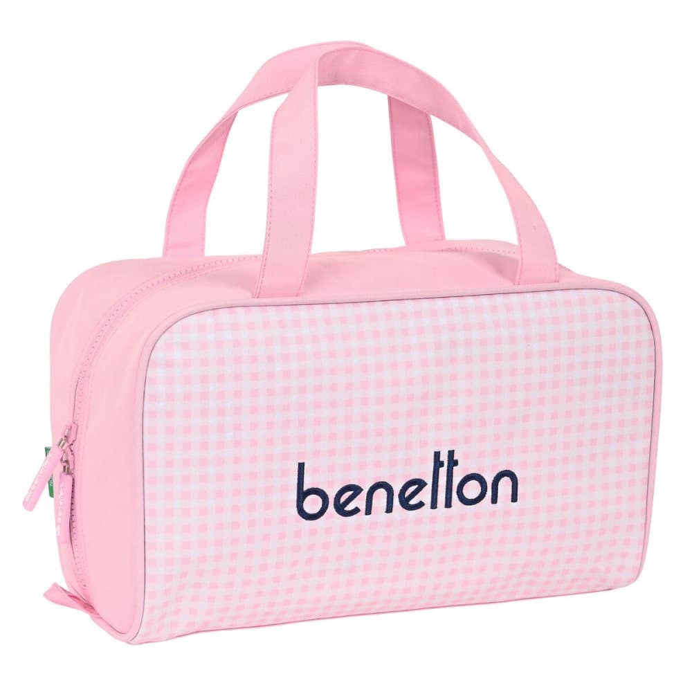 Skolnecessär Benetton Vichy Rosa (31 x 14 x 19 cm)