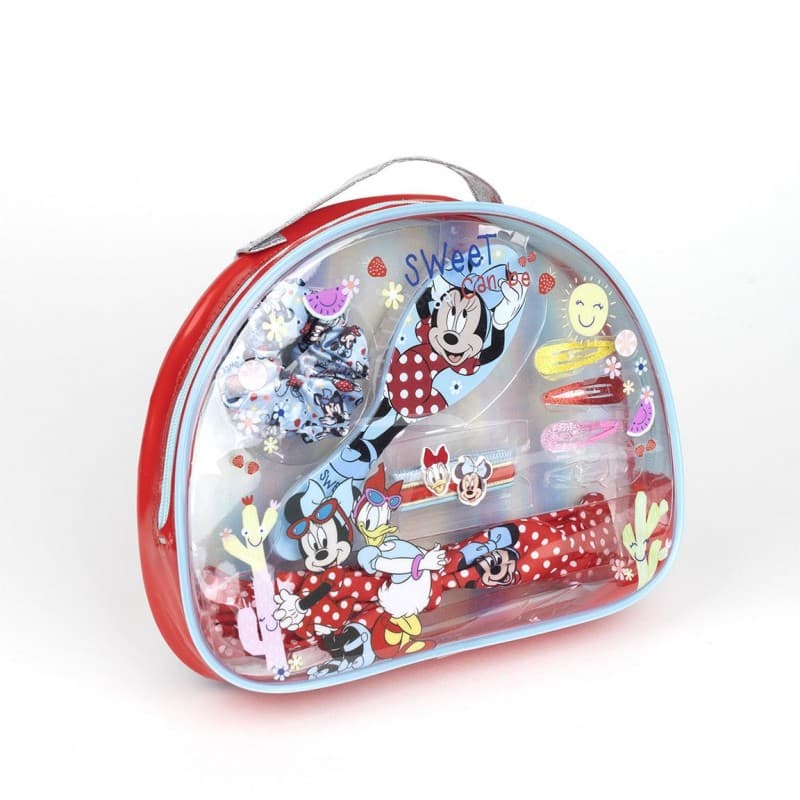 Toilet Bag with Accessories Minnie Mouse 13 Pieces Multicolour (26 x 20 x 5,5 cm)