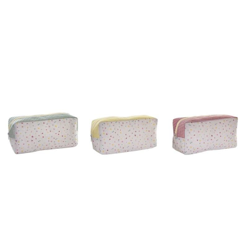 Toilet Bag DKD Home Decor Red Beige Green Yellow (30 x 10 x 15 cm) (3 Units)