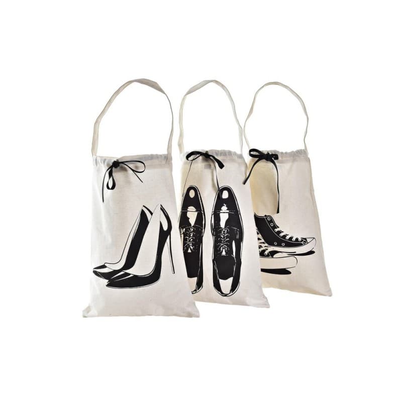 Shoe racks DKD Home Decor Cotton Bag (30 x 1 x 41 cm) (3 Units)