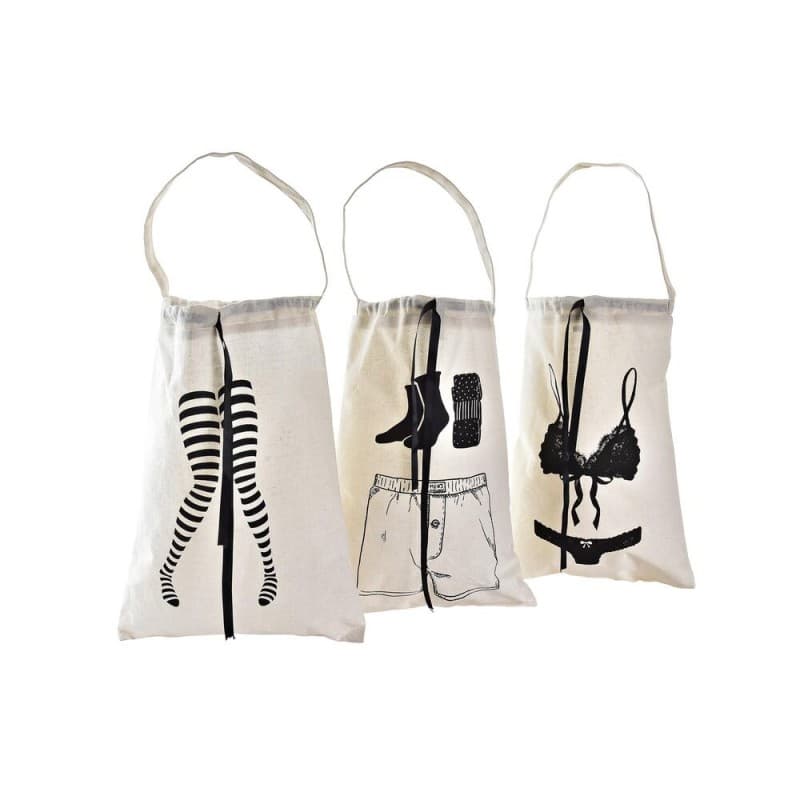 Sports Bag DKD Home Decor Cotton Underwear (30 x 1 x 40 cm) (3 Units)