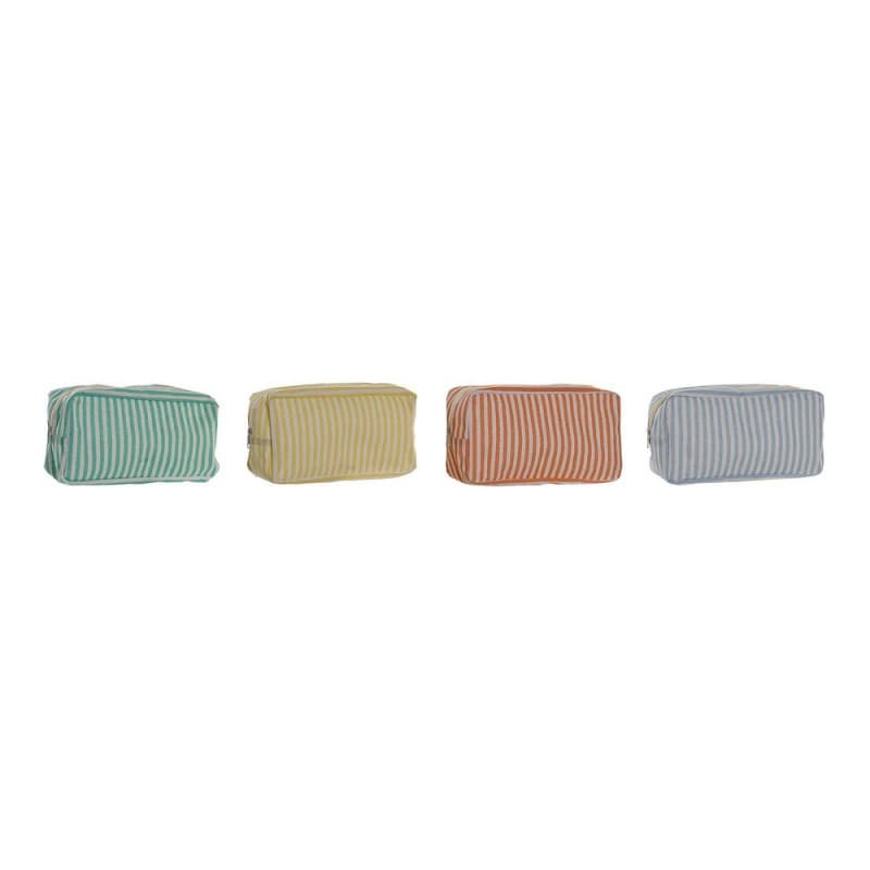 Toilet Bag DKD Home Decor Polyester Cotton (4 pcs) (30 x 10 x 15 cm)