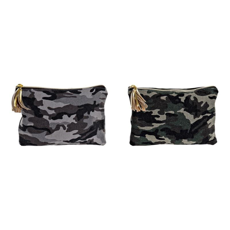 Toilet Bag DKD Home Decor Green polypropylene Golden (2 pcs) (22 x 22 x 15.5 cm)