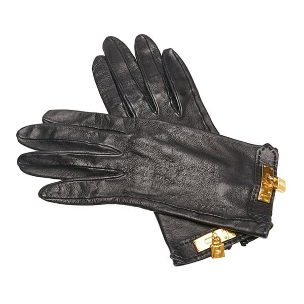 Pre-owned Hermes Soya Cadena Gloves Black