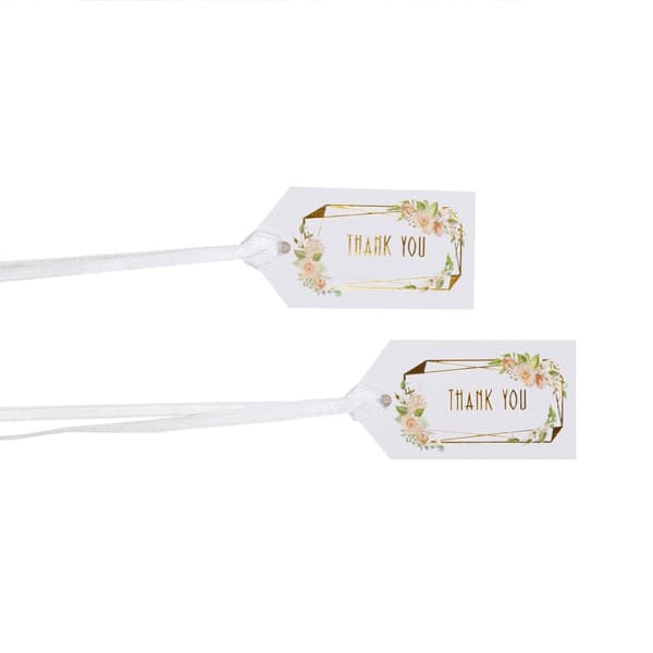 Neviti Thank You Luggage Tag (Pack of 10) White/Gold One Size