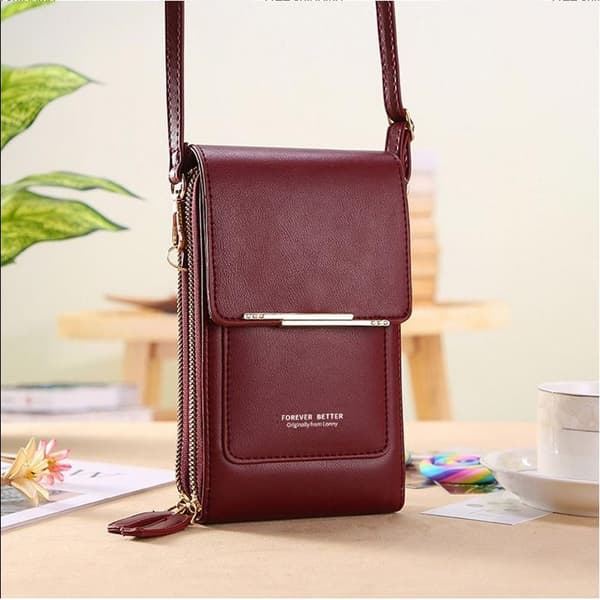 Crossbody skuldertaske til kvinder Mobiltelefon, kortholder pung