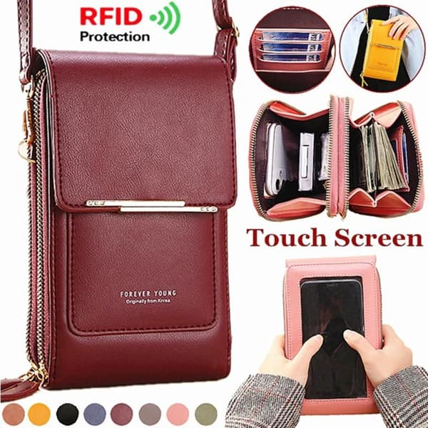 Crossbody skuldertaske til kvinder Mobiltelefon, kortholder pung
