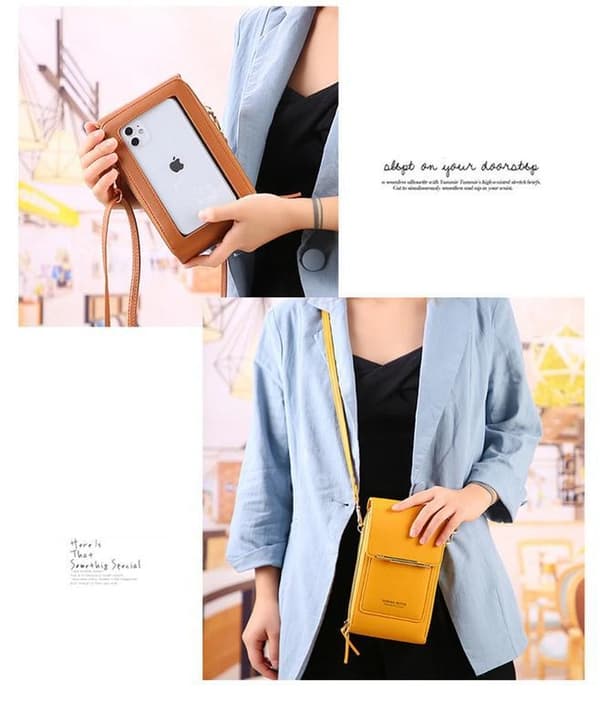 Crossbody skuldertaske til kvinder Mobiltelefon, kortholder pung