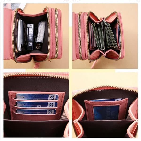 Crossbody skuldertaske til kvinder Mobiltelefon, kortholder pung