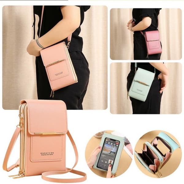 Crossbody skuldertaske til kvinder Mobiltelefon, kortholder pung