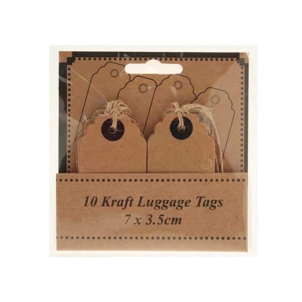 Apac Kraft Luggage Tag (Pack of 7) Brown One Size