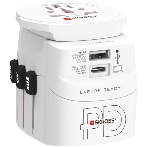 SKROSS PRO Light USB AC45PD World 1xUSB-C PD + 1 x USB-A 45W