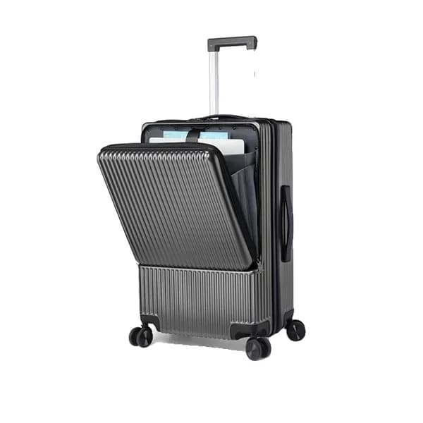 Forretnings håndbagage, holdbart ABS-materiale, spinnerhjul,Mørkegrå lynlås, 26 tommer 650 mm