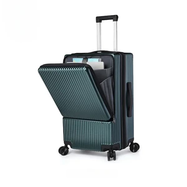 Forretnings håndbagage, holdbart ABS-materiale, spinnerhjul,Mørkegrøn lynlås, 26 tommer 650 mm