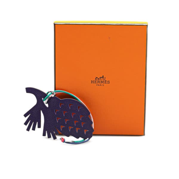Pre-owned Hermès Petit H Pine Cone Bag Charm Purple