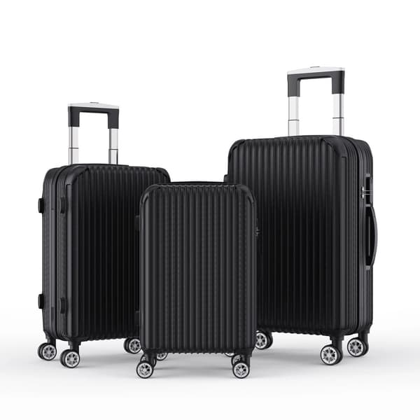 Rejsetaske Sæt, 3-delt Sort Bagage, Holdbar ABS Konstruktion,sort