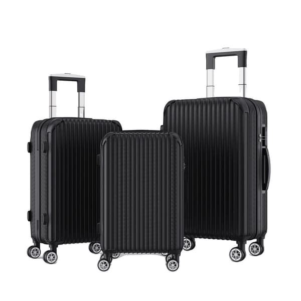 Rejsetaske Sæt, 3-delt Sort Bagage, Holdbar ABS Konstruktion,sort