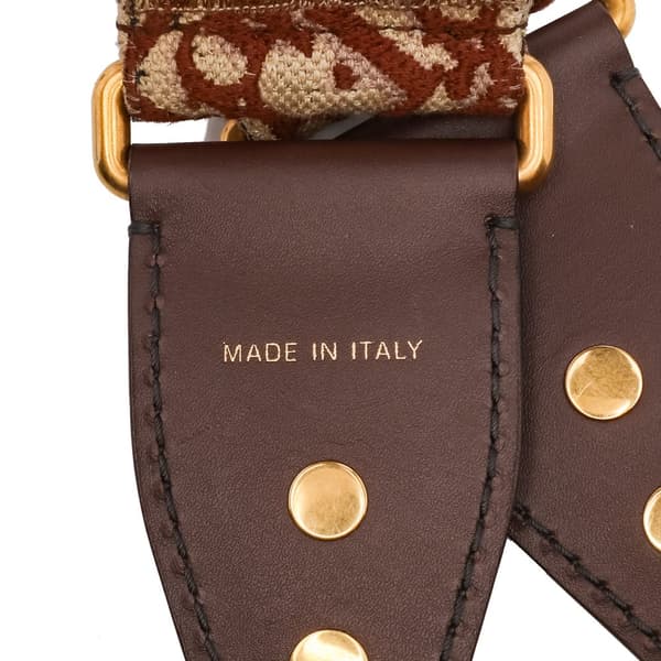 Pre-owned Dior Studded Oblique Bag Strap Brown