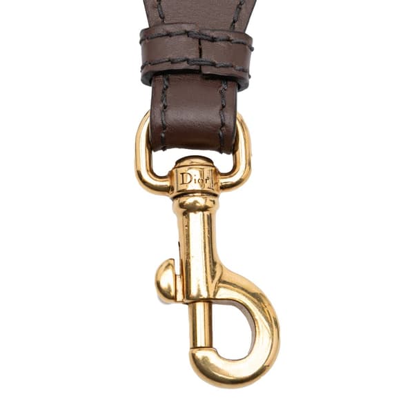 Pre-owned Dior Studded Oblique Bag Strap Brown