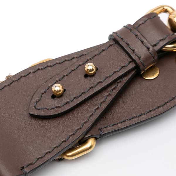 Pre-owned Dior Studded Oblique Bag Strap Brown