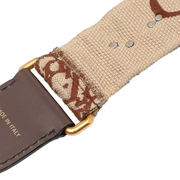 Pre-owned Dior Studded Oblique Bag Strap Brown