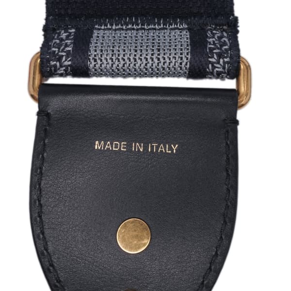 Pre-owned Dior Embroidered Canvas Bag Strap Blue