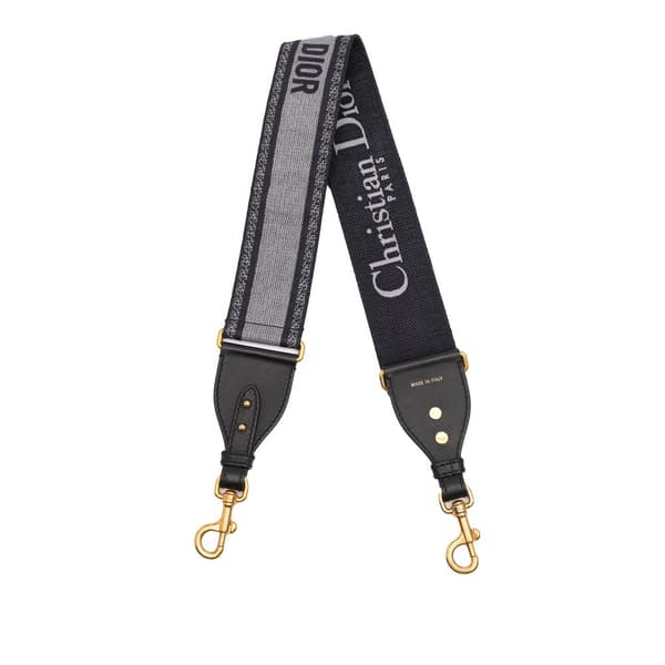 Pre-owned Dior Embroidered Canvas Bag Strap Blue