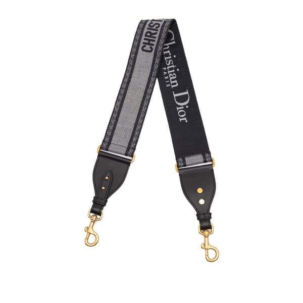 Pre-owned Dior Embroidered Canvas Bag Strap Blue