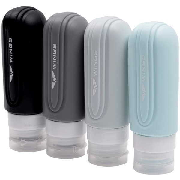 BUT01, Sæt med 4 Silikon Wings rejsebeholdere, 4x90ml