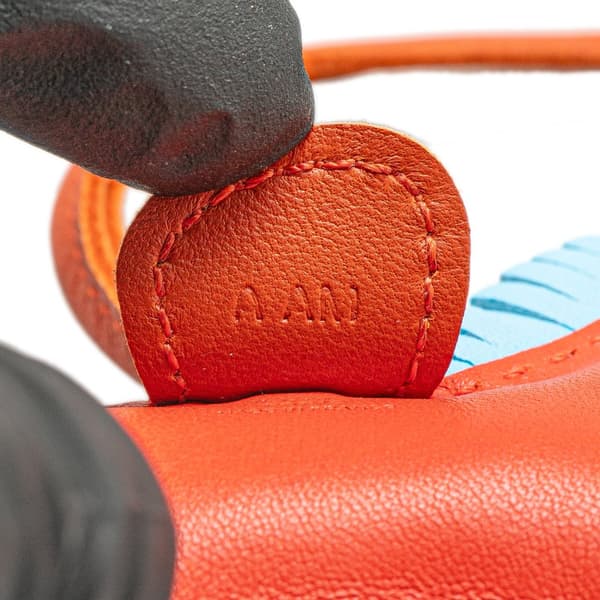Pre-owned Hermès Milo Lambskin GriGri Rodeo Bag Charm PM Orange
