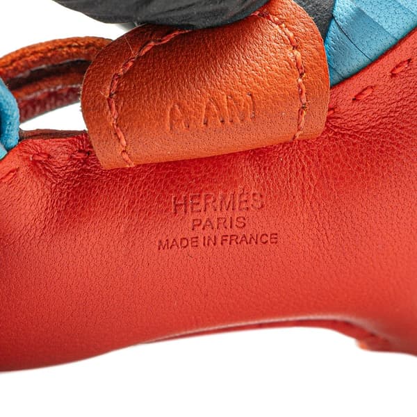Pre-owned Hermès Milo Lambskin GriGri Rodeo Bag Charm PM Orange