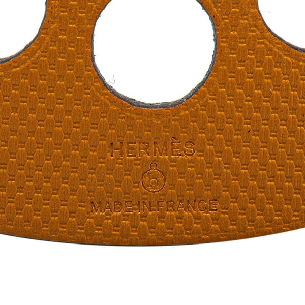 Pre-owned Hermès Leather Petit H Boat Bag Charm Brown