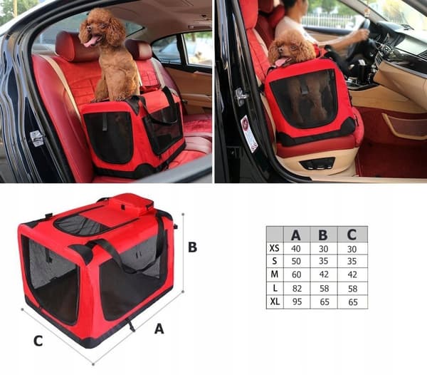 Sammenklappelig stor hundetaske 95x65x65cm XL
