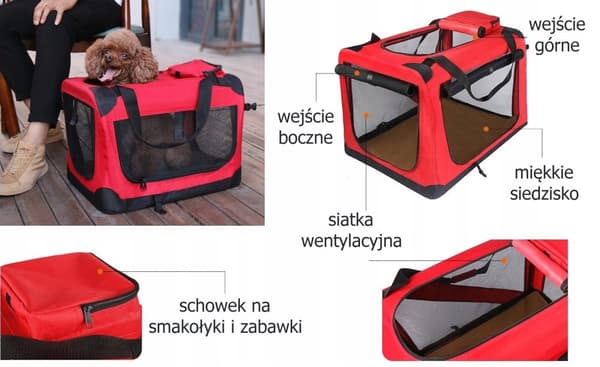 Sammenklappelig stor hundetaske 95x65x65cm XL