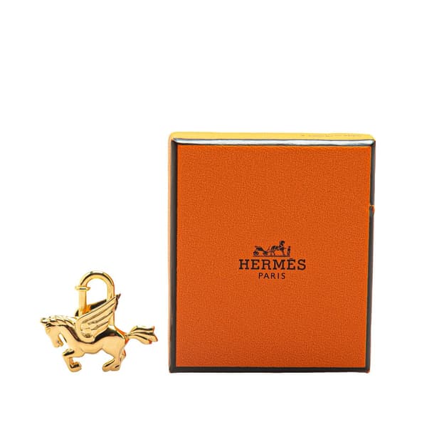 Pre-owned Hermès Gold Plated Pegasus Cadena Lock Charm Gold