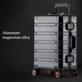 Miniatyrbild 2 av 2: Aluminium-Magnesium Legerings Resväska, Snurrhjul, Säkert Låssystem,svart, 24 tum