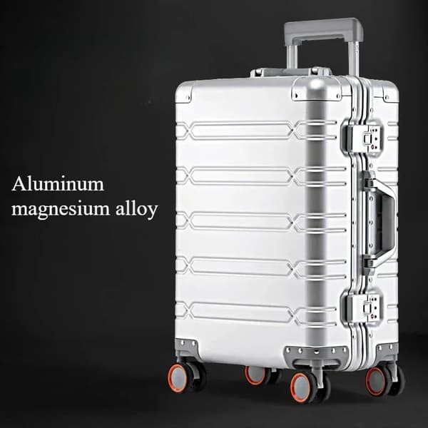 Aluminium-Magnesium Legerings Resväska, Snurrhjul, Säkert Låssystem,silver, 29 tum