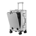 Miniatyrbillede 1 af 2: Rullende bagage, holdbart ABS-materiale, frontåbningsdesign,sølv, 24 tommer