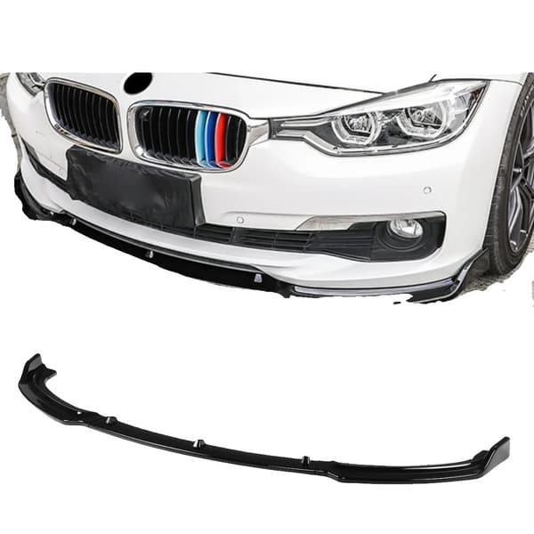 BMW 3-serie F30 F35 Framskärmslipspoiler, Glansig svart finish, Lätt att installera, Skyddar originalbumpen