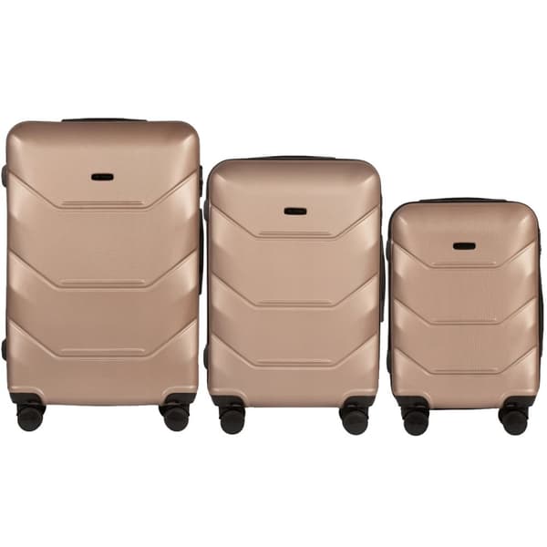 Kuffert, ABS-materiale, spinnerhjul, 4 hjul,Beige