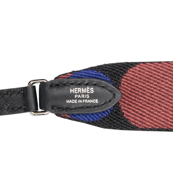 Pre-owned Hermès Sangle Flipperball 25 mm To Go Bag Strap Black