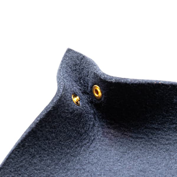Pre-owned Hermès Felt Mises et Relances H Evelyne Change Tray Blue