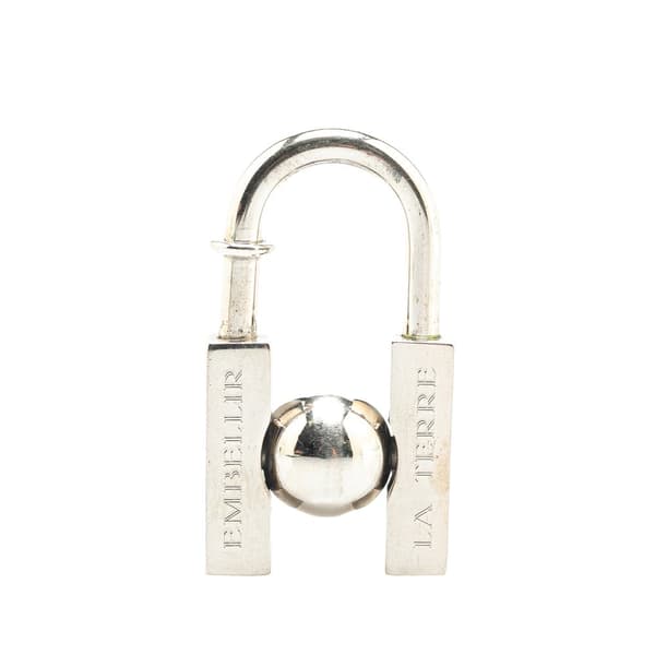 Pre-owned Hermès Palladium Plated LHomme Peut Embellir La Terre Cadena Lock Silver