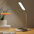 Miniatyrbillede 2 af 6: OBOSOES Skrivebordslampe/Bordlampe med Trådløs Opladning & USB – Dæmpbar Natlys LED-lampe til Natborde, Læsning og Spil