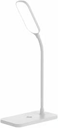Miniatyrbillede 1 af 6: OBOSOES Skrivebordslampe/Bordlampe med Trådløs Opladning & USB – Dæmpbar Natlys LED-lampe til Natborde, Læsning og Spil